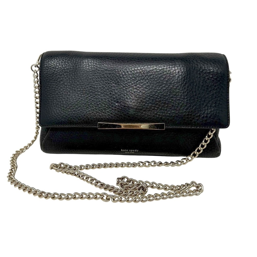 Kate Spade Pebbled Leather Crossbody Clutch Black